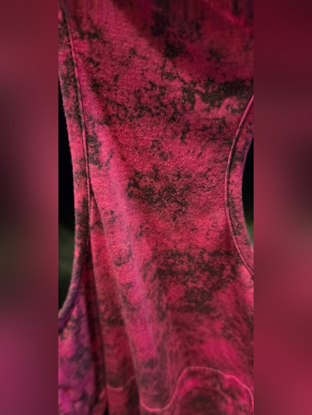Other Mix Pink Tie-Dye Skull Tank Top with Black Lace Inset SzL - Picture 7 of 7